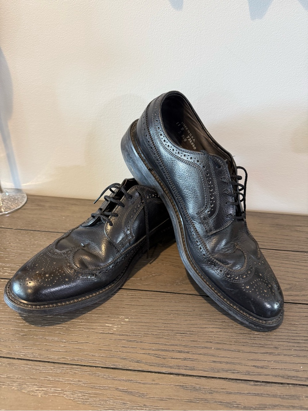 Dexter Black Leather Wingtip Brogue Oxfords